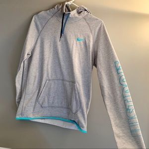 Dri-fit Grey and Blue Nike Workout Hoodie